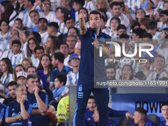 Lionel Scaloni, head coach of Argentina, participates in an International Friendly match between Argentina and Panama at Estadio Mas Monumen...