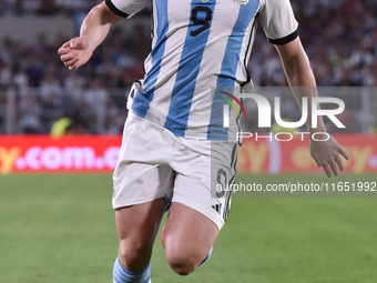 Julian Alvarez of Argentina participates in an International Friendly match between Argentina and Panama at Estadio Mas Monumental Antonio V...