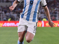 Julian Alvarez of Argentina participates in an International Friendly match between Argentina and Panama at Estadio Mas Monumental Antonio V...