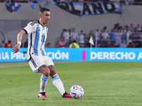 Angel Di Maria of Argentina participates in an International Friendly match between Argentina and Panama at Estadio Mas Monumental Antonio V...