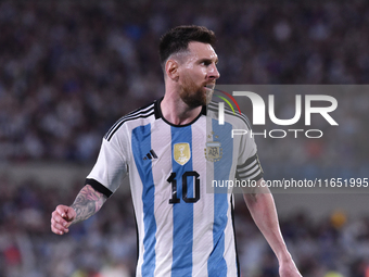 Lionel Messi of Argentina participates in an International Friendly match between Argentina and Panama at Estadio Mas Monumental Antonio Ves...