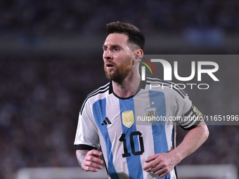 Lionel Messi of Argentina participates in an International Friendly match between Argentina and Panama at Estadio Mas Monumental Antonio Ves...