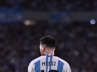 Lionel Messi of Argentina participates in an International Friendly match between Argentina and Panama at Estadio Mas Monumental Antonio Ves...