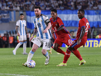 Lionel Messi of Argentina participates in an International Friendly match between Argentina and Panama at Estadio Mas Monumental Antonio Ves...