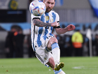 Lionel Messi of Argentina participates in an International Friendly match between Argentina and Panama at Estadio Mas Monumental Antonio Ves...