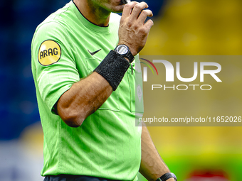 The referee officiates during the friendly match between RKC and Go Ahead Eagles at the Mandemakers Stadium for the Dutch Eredivisie season...