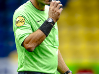 The referee officiates during the friendly match between RKC and Go Ahead Eagles at the Mandemakers Stadium for the Dutch Eredivisie season...