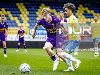 Go Ahead Eagles player Robbin Weijenberg and RKC player Ilias Takidine participate in the friendly match between RKC and Go Ahead Eagles at...