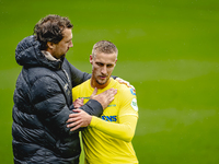 RKC assistant trainer Geert-Arend Roorda and RKC player Sylvester van der Water participate in the friendly match between RKC and Go Ahead E...