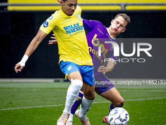 RKC player Richonell Margaret and Go Ahead Eagles player Oliver Valaker Edvardsen participate in the friendly match between RKC and Go Ahead...