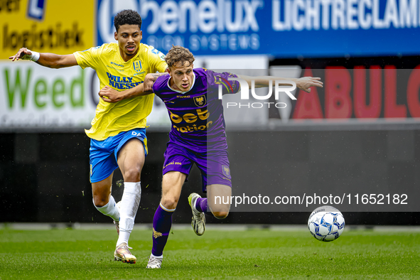 RKC player Richonell Margaret and Go Ahead Eagles player Pim Saathof participate in the friendly match between RKC and Go Ahead Eagles at th...