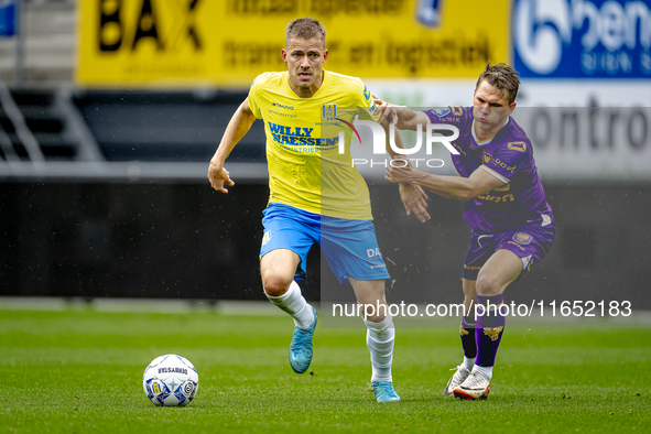 RKC player Dario van de Buijs and Go Ahead Eagles player Mithis Suray participate in the friendly match RKC - Go Ahead Eagles at the Mandema...