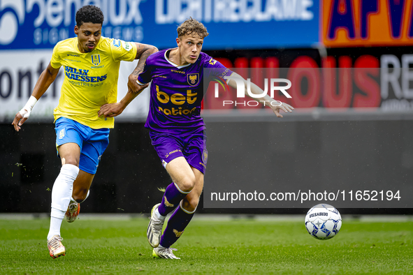 RKC player Richonell Margaret and Go Ahead Eagles player Pim Saathof participate in the friendly match between RKC and Go Ahead Eagles at th...