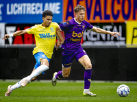 RKC player Richonell Margaret and Go Ahead Eagles player Pim Saathof participate in the friendly match between RKC and Go Ahead Eagles at th...