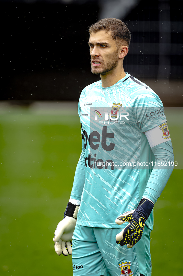 Go Ahead Eagles goalkeeper Jari de Busse participates in the friendly match between RKC and Go Ahead Eagles at the Mandemakers Stadium for t...