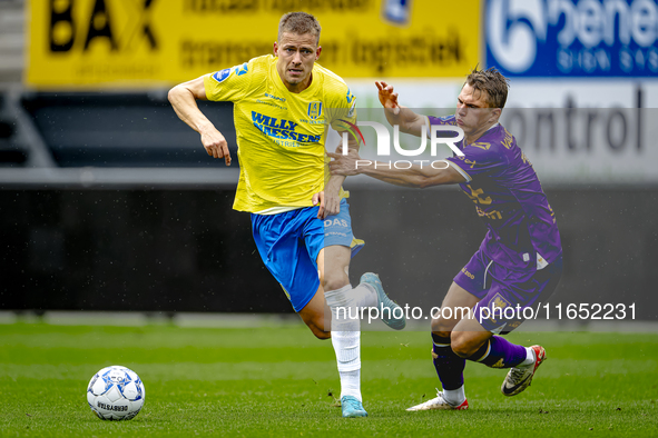 Go Ahead Eagles player Mithis Suray and RKC player Dario van de Buijs participate in the friendly match between RKC and Go Ahead Eagles at t...