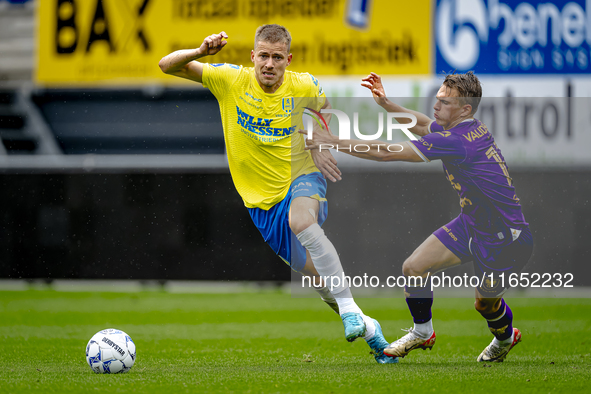 Go Ahead Eagles player Mithis Suray and RKC player Dario van de Buijs participate in the friendly match between RKC and Go Ahead Eagles at t...