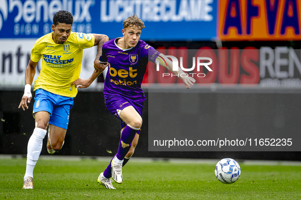 RKC player Richonell Margaret and Go Ahead Eagles player Pim Saathof participate in the friendly match between RKC and Go Ahead Eagles at th...