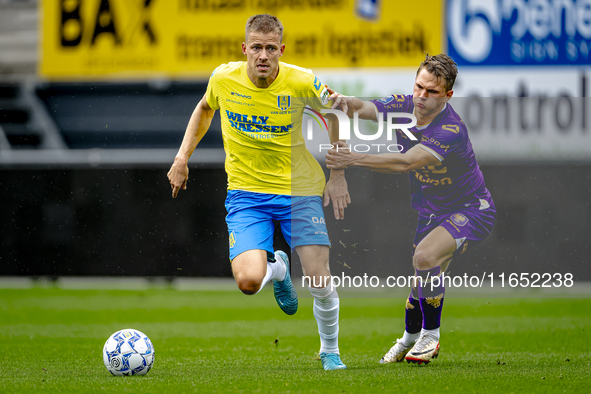 Go Ahead Eagles player Mithis Suray and RKC player Dario van de Buijs participate in the friendly match between RKC and Go Ahead Eagles at t...