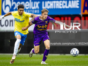 RKC player Richonell Margaret and Go Ahead Eagles player Pim Saathof participate in the friendly match between RKC and Go Ahead Eagles at th...