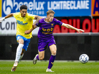 RKC player Richonell Margaret and Go Ahead Eagles player Pim Saathof participate in the friendly match between RKC and Go Ahead Eagles at th...