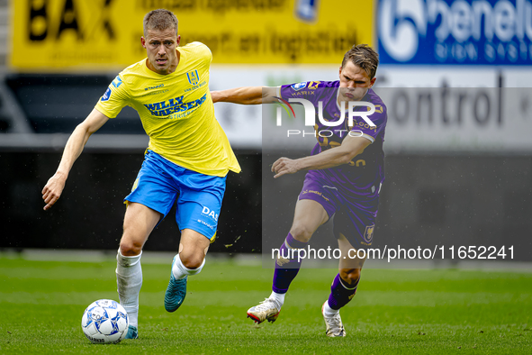 Go Ahead Eagles player Mithis Suray and RKC player Dario van de Buijs participate in the friendly match between RKC and Go Ahead Eagles at t...