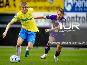 Go Ahead Eagles player Mithis Suray and RKC player Dario van de Buijs participate in the friendly match between RKC and Go Ahead Eagles at t...