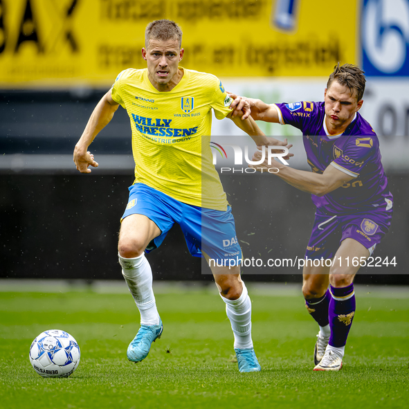 Go Ahead Eagles player Mithis Suray and RKC player Dario van de Buijs participate in the friendly match between RKC and Go Ahead Eagles at t...