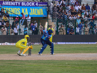 Zimbabwe's Hamilton Masakadza plays a shot during the Legends League Cricket match between Toyam Hyderabad and Southern Super Stars in Srina...