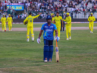 India's Pawan Negi participates in the Legends League Cricket match between Toyam Hyderabad and Southern Super Stars in Srinagar, Jammu and...