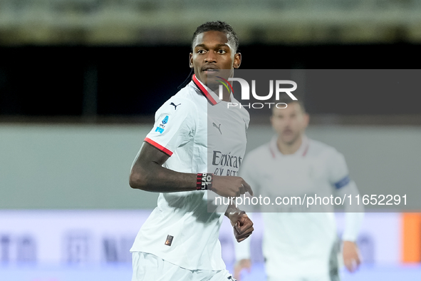 Rafael Leao of AC Milan looks on during the Serie A Enilive match between ACF Fiorentina and AC Milan at Stadio Artemio Franchi on October 0...