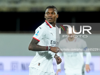 Rafael Leao of AC Milan looks on during the Serie A Enilive match between ACF Fiorentina and AC Milan at Stadio Artemio Franchi on October 0...