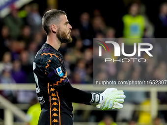 David De Gea of ACF Fiorentina looks on during the Serie A Enilive match between ACF Fiorentina and AC Milan at Stadio Artemio Franchi on Oc...