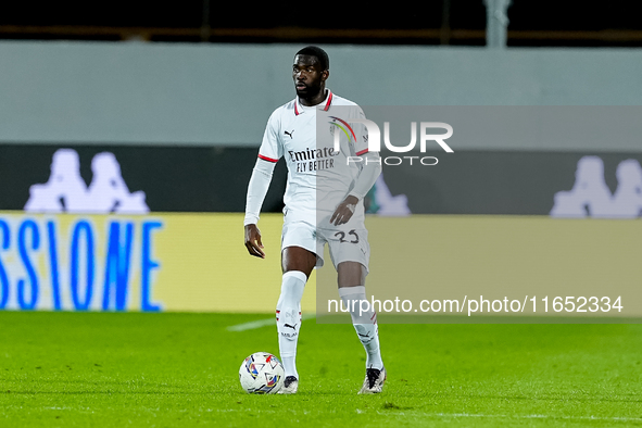 Fikayo Tomori of AC Milan during the Serie A Enilive match between ACF Fiorentina and AC Milan at Stadio Artemio Franchi on October 06, 2024...