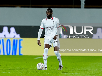 Fikayo Tomori of AC Milan during the Serie A Enilive match between ACF Fiorentina and AC Milan at Stadio Artemio Franchi on October 06, 2024...