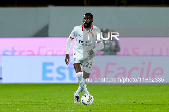 Fikayo Tomori of AC Milan during the Serie A Enilive match between ACF Fiorentina and AC Milan at Stadio Artemio Franchi on October 06, 2024...