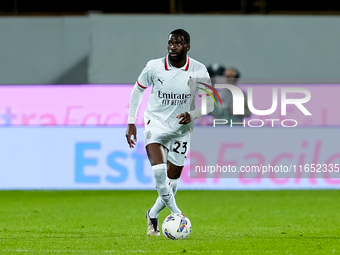 Fikayo Tomori of AC Milan during the Serie A Enilive match between ACF Fiorentina and AC Milan at Stadio Artemio Franchi on October 06, 2024...