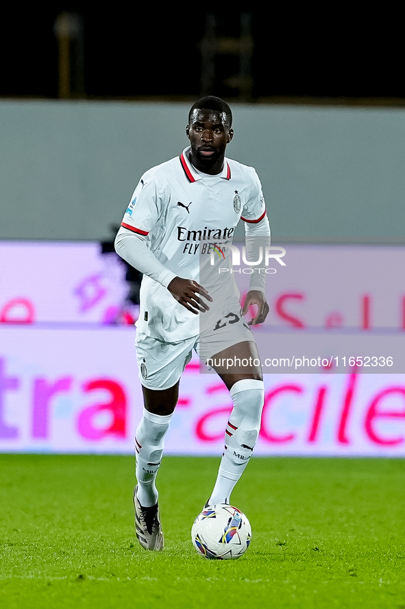 Fikayo Tomori of AC Milan during the Serie A Enilive match between ACF Fiorentina and AC Milan at Stadio Artemio Franchi on October 06, 2024...