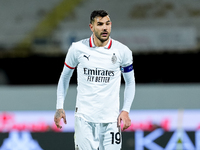 Theo Hernandez of AC Milan looks on during the Serie A Enilive match between ACF Fiorentina and AC Milan at Stadio Artemio Franchi on Octobe...