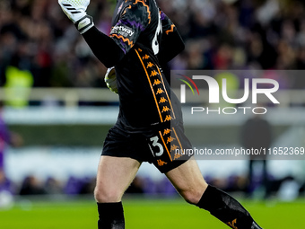 David De Gea of ACF Fiorentina celebrates after Albert Gudmundsson scored second goal during the Serie A Enilive match between ACF Fiorentin...