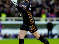 David De Gea of ACF Fiorentina celebrates after Albert Gudmundsson scored second goal during the Serie A Enilive match between ACF Fiorentin...