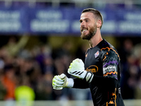 David De Gea of ACF Fiorentina celebrates after Albert Gudmundsson scored second goal during the Serie A Enilive match between ACF Fiorentin...