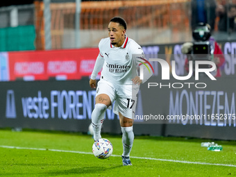 Noah Okafor of AC Milan during the Serie A Enilive match between ACF Fiorentina and AC Milan at Stadio Artemio Franchi on October 06, 2024 i...