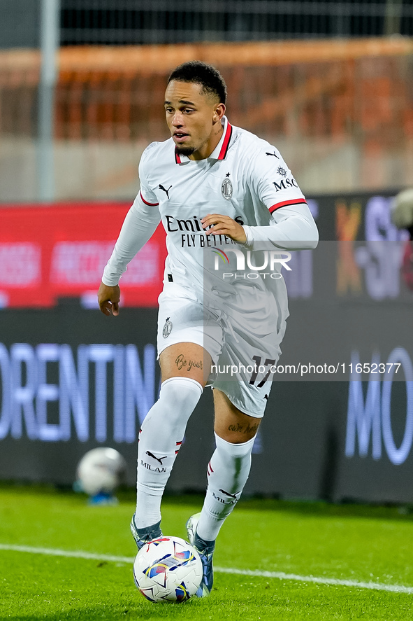 Noah Okafor of AC Milan during the Serie A Enilive match between ACF Fiorentina and AC Milan at Stadio Artemio Franchi on October 06, 2024 i...