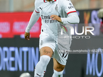 Noah Okafor of AC Milan during the Serie A Enilive match between ACF Fiorentina and AC Milan at Stadio Artemio Franchi on October 06, 2024 i...