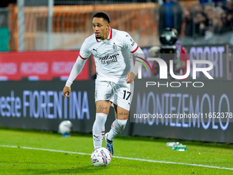 Noah Okafor of AC Milan during the Serie A Enilive match between ACF Fiorentina and AC Milan at Stadio Artemio Franchi on October 06, 2024 i...