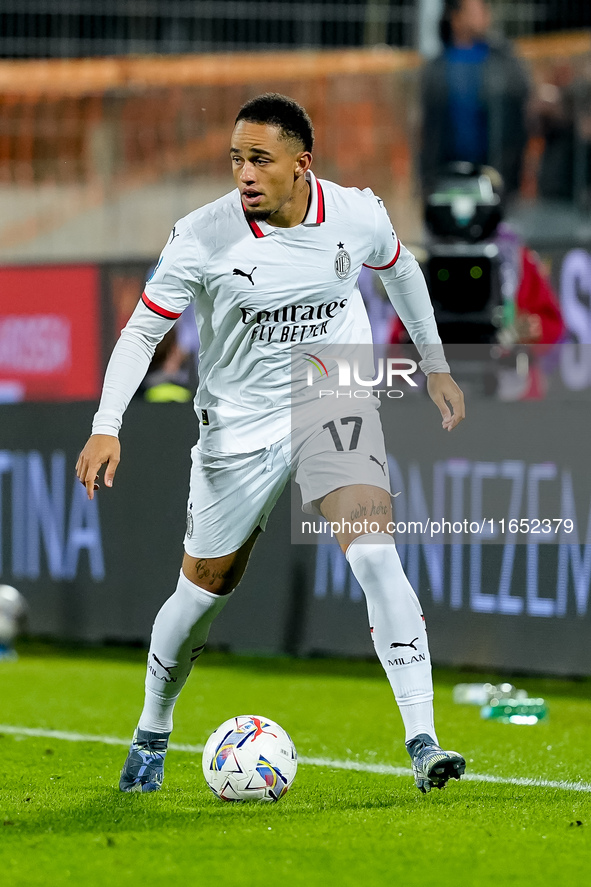 Noah Okafor of AC Milan during the Serie A Enilive match between ACF Fiorentina and AC Milan at Stadio Artemio Franchi on October 06, 2024 i...