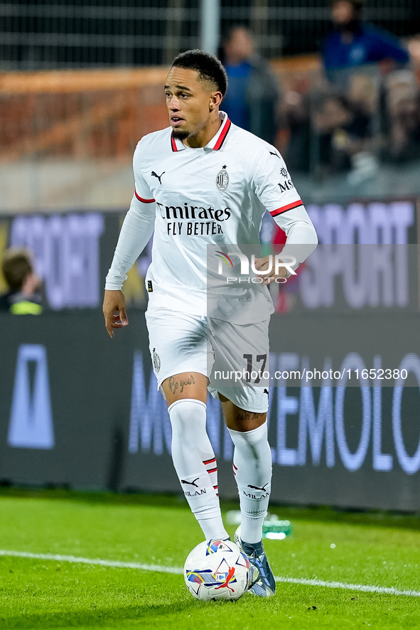 Noah Okafor of AC Milan during the Serie A Enilive match between ACF Fiorentina and AC Milan at Stadio Artemio Franchi on October 06, 2024 i...