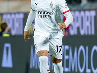 Noah Okafor of AC Milan during the Serie A Enilive match between ACF Fiorentina and AC Milan at Stadio Artemio Franchi on October 06, 2024 i...