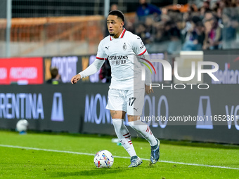 Noah Okafor of AC Milan during the Serie A Enilive match between ACF Fiorentina and AC Milan at Stadio Artemio Franchi on October 06, 2024 i...